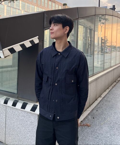 CONNECT KINLOCH(コネクトキンロック)の「ウォッシュドクリンクルトラッカー(ネイビー)(デニムジャケット・メンズ・その他・MEDIUM/LARGE/X-LARGE)」の2枚目の写真