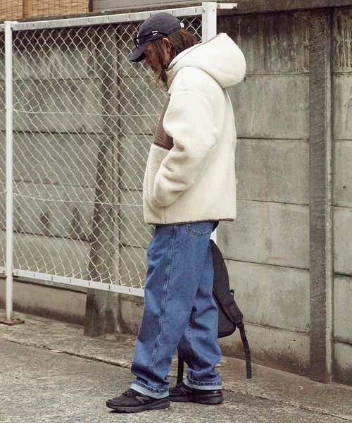 Calvin Klein Jeans（カルヴァンクラインジーンズ）の「Calvin Klein/カルバンクライン SHERPA FUNNEL NECK FULL ZIP HOODIE フルジップ ボアジャケット（ブルゾン・メンズ・ベージュ・M/L/XL）」の8枚目の写真