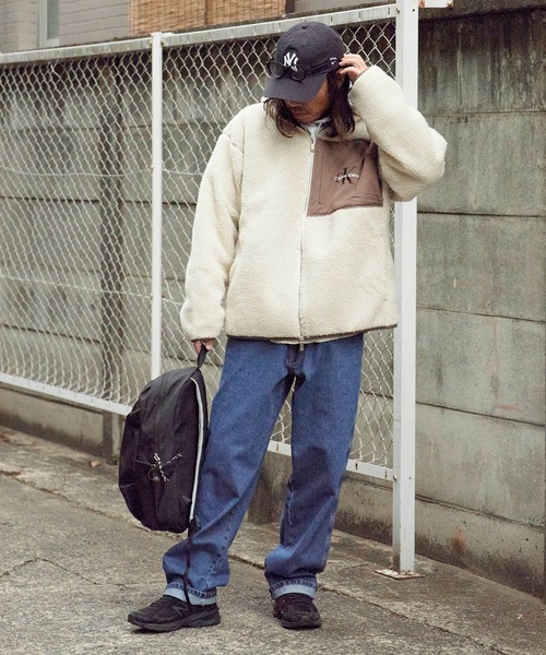 Calvin Klein Jeans（カルヴァンクラインジーンズ）の「Calvin Klein/カルバンクライン SHERPA FUNNEL NECK FULL ZIP HOODIE フルジップ ボアジャケット（ブルゾン・メンズ・ベージュ・M/L/XL）」の10枚目の写真