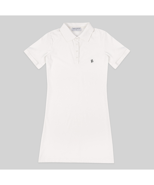 SELITIO(セレティオ)の「PK 半袖ワンピース ホワイト(ワンピース・レディース・ホワイト・SMALL/MEDIUM/LARGE)」の1枚目の写真