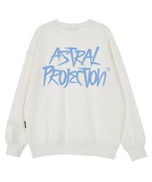 グラフィティレタリングオーバーサイズドロップショルダースウェット_ホワイト