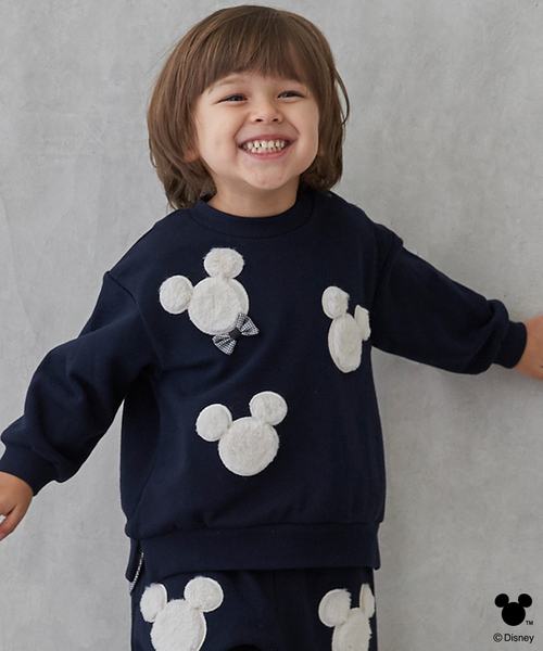 petit main(프티 마인)의 「【Disney】아플리케 트레이너(스웨트)」｜네이비