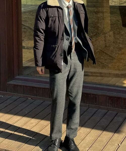 PRAIRIE(KR)(プレーリー)の「ウールヘリンボーンチェックブレザー (チャコール)(テーラードジャケット・メンズ・その他・SMALL/MEDIUM/LARGE)」の5枚目の写真