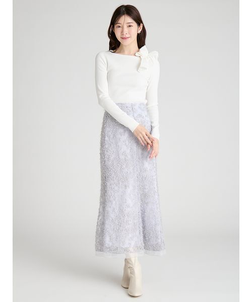 CELFORD（セルフォード）の「アシメフリルニットプルオーバー（ニット/セーター・レディース・サックスブルー/ブラック/オフホワイト・F）」の13枚目の写真