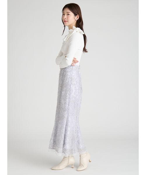 CELFORD（セルフォード）の「アシメフリルニットプルオーバー（ニット/セーター・レディース・サックスブルー/ブラック/オフホワイト・F）」の14枚目の写真