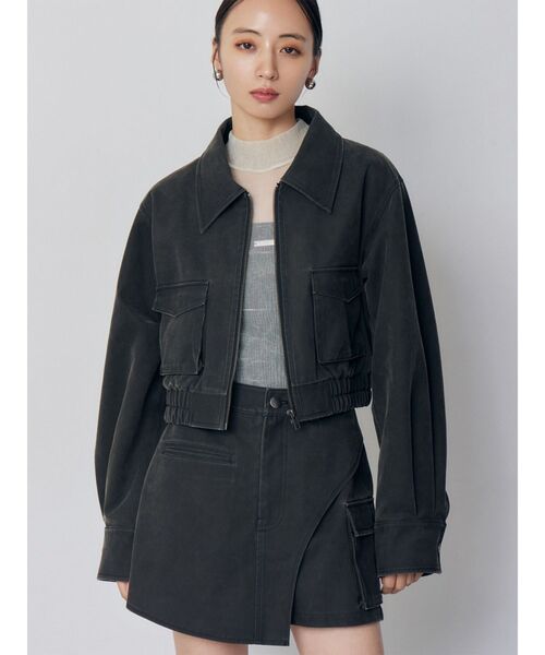 MURUA フェイクレザーショートフライトジャケットセットアップ セール】【セットアップ対象】フェイクレザーショートフライト