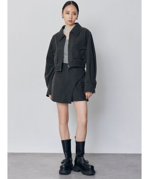 セットアップ対応】フェイクレザーショートフライトジャケット