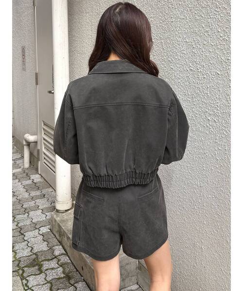 セットアップ対応】フェイクレザーショートフライトジャケット