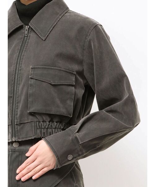 MURUA（ムルーア）の「【セットアップ対応】フェイクレザーショートフライトジャケット（ブルゾン・レディース・ブラック/ブラウン・FREE）」の7枚目の写真