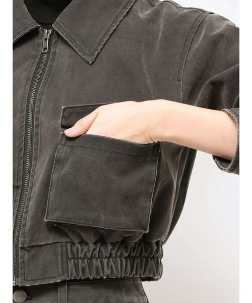MURUA（ムルーア）の「【セットアップ対応】フェイクレザーショートフライトジャケット（ブルゾン・レディース・ブラック/ブラウン・FREE）」の8枚目の写真