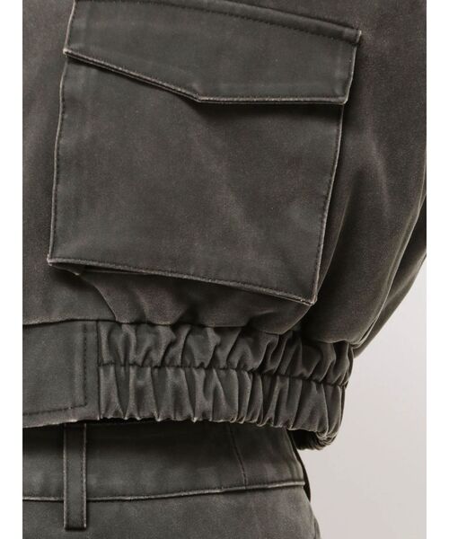 MURUA（ムルーア）の「【セットアップ対応】フェイクレザーショートフライトジャケット（ブルゾン・レディース・ブラック/ブラウン・FREE）」の10枚目の写真