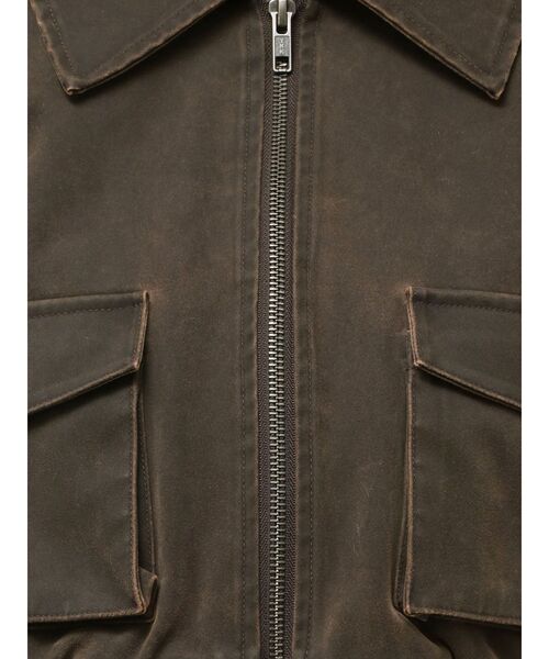 MURUA（ムルーア）の「【セットアップ対応】フェイクレザーショートフライトジャケット（ブルゾン・レディース・ブラック/ブラウン・FREE）」の13枚目の写真