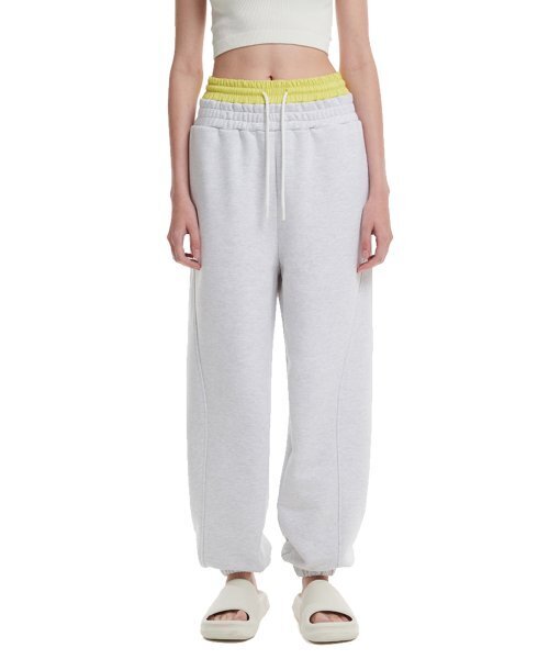 TRUNK PROJECT(トランクプロジェクト)の「Double waistband Lounge Pants_Grey(スウェットパンツ・レディース・グレー・LARGE/SMALL/X-SMALL)」の1枚目の写真