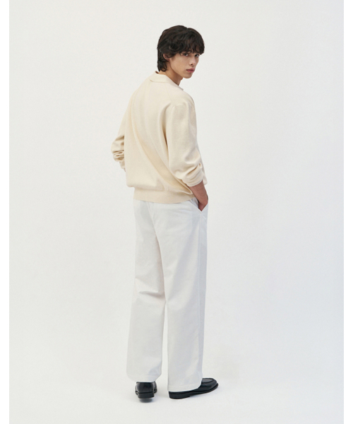 WORK ON BODY OFF（ワークオンボディオフ）の「ベルノ セミオーバーフィットカラー ニット [アイボリー]（ニット/セーター・メンズ・アイボリー・MEDIUM/LARGE/X-LARGE）」の4枚目の写真