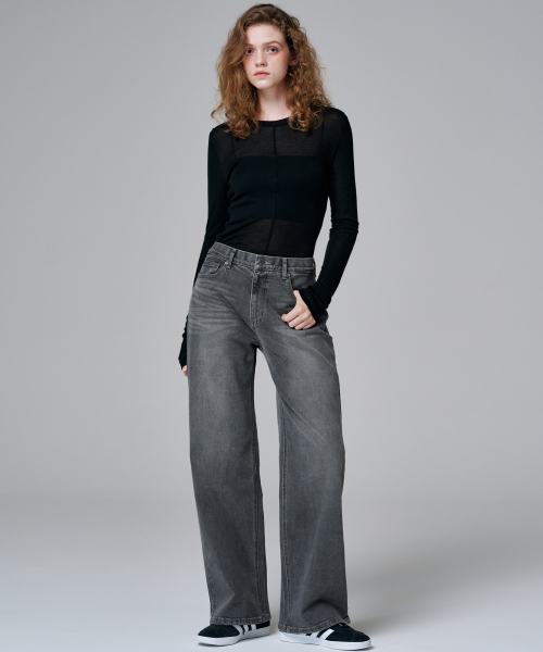 MALOUPE(マロップ)の「5106 スリムフィットシースルーティーシャツ (ブラック)(Tシャツ/カットソー・レディース・ブラック・FREE)」の8枚目の写真