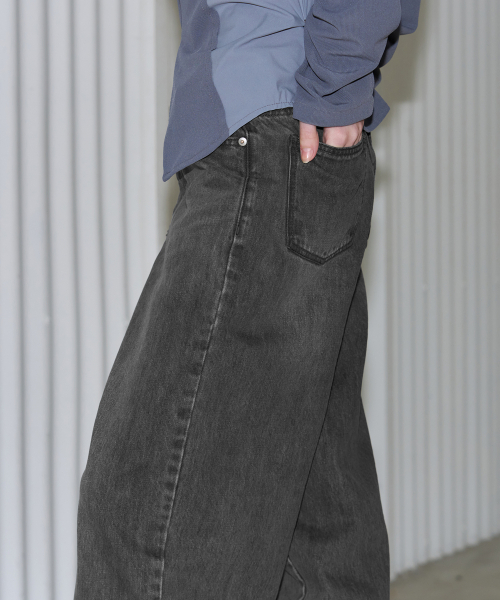 OURDAYZ（アワーデイズ）の「ベルイズワイドレッグデニムパンツ[グレー]（デニムパンツ・レディース・その他・LARGE/MEDIUM/SMALL/X-SMALL）」の6枚目の写真