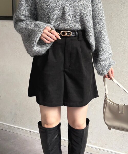 Thevon（ゼボン）の「Fスエードタックハーフパンツ（その他パンツ・レディース・ブラウン/ブラック・FREE）」の6枚目の写真