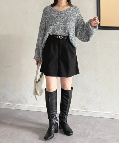 Thevon（ゼボン）の「Fスエードタックハーフパンツ（その他パンツ・レディース・ブラウン/ブラック・FREE）」の7枚目の写真