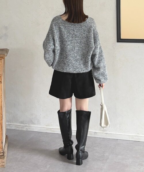 Thevon（ゼボン）の「Fスエードタックハーフパンツ（その他パンツ・レディース・ブラウン/ブラック・FREE）」の8枚目の写真