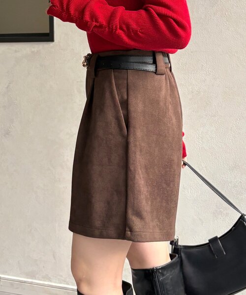 Thevon（ゼボン）の「Fスエードタックハーフパンツ（その他パンツ・レディース・ブラウン/ブラック・FREE）」の11枚目の写真