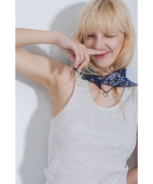 Beyond Basics(ビヨンド ベーシックス)の「GOAT / RIB TANK TOP(タンクトップ・レディース・ブラック/オリーブ/アイボリー/ブラウン/オートミール・S/M)」の4枚目の写真