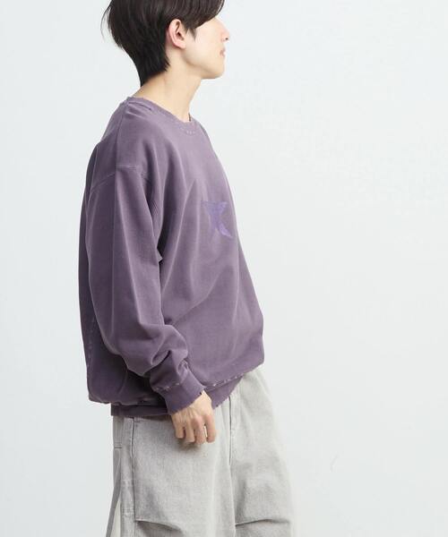 CONVERSE TOKYO(コンバーストウキョウ)の「STAR★ DAMAGED SWEAT(スウェット・レディース・ボルドー/スミクロ/パープル・SMALL/MEDIUM)」の8枚目の写真