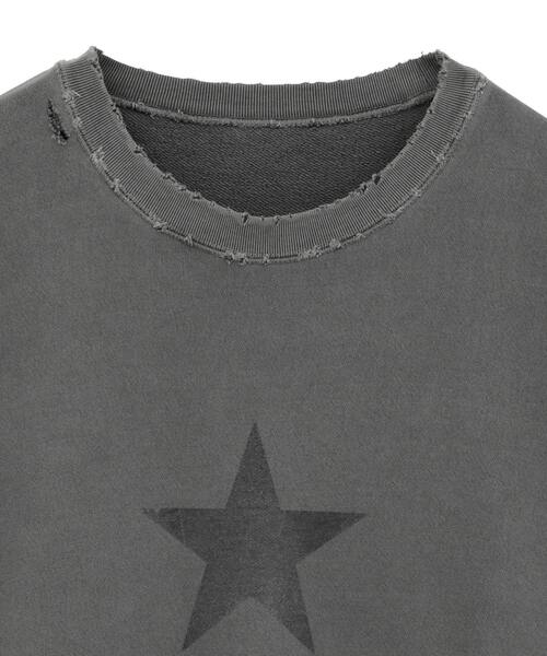 CONVERSE TOKYO(コンバーストウキョウ)の「STAR★ DAMAGED SWEAT(スウェット・レディース・ボルドー/スミクロ/パープル・SMALL/MEDIUM)」の12枚目の写真