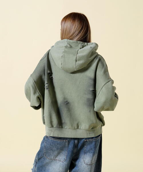 SIS(エスアイエス)の「SIS/エスアイエス/Damage P/O Hoodie(パーカー・レディース・ベージュ/レッド・F)」の18枚目の写真