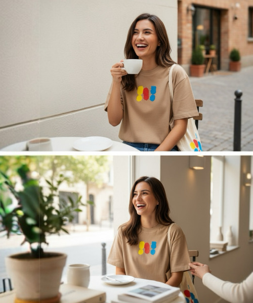 XHUA'T(スアト)の「バブルポップTシャツ(Tシャツ/カットソー・メンズ・ホワイト/ブラック/タン・MEDIUM/LARGE/X-LARGE)」の5枚目の写真