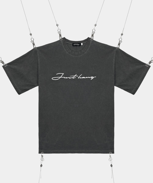 JUSTHANG(ジャストハング)の「ピグメントレタリングホワイトロゴオーバーサイズ半袖Tシャツ(Tシャツ/カットソー・メンズ・その他・LARGE/XX-LARGE)」の1枚目の写真