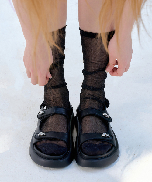 SHOEHI(シューハイ)の「アイガ ツーベルト ベルクロストラップサンダル(2Colors)_S0715(サンダル・レディース・ブラック/アイボリー・22.5cm/23cm/23.5cm/24cm/24.5cm)」の4枚目の写真
