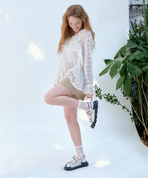 SHOEHI(シューハイ)の「アイガ ツーベルト ベルクロストラップサンダル(2Colors)_S0715(サンダル・レディース・ブラック/アイボリー・22.5cm/23cm/23.5cm/24cm/24.5cm)」の6枚目の写真