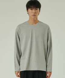 RIOOA（リウア）の「[プレミアム CP20] セミオーバーフィット 長袖Tシャツ (メランジグレー)（Tシャツ/カットソー）」