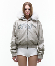 OPUS 0012（オーパス0012）の「Op. 00 OP-USA HOODED LEATHER BOMBER IVORY（MA-1）」