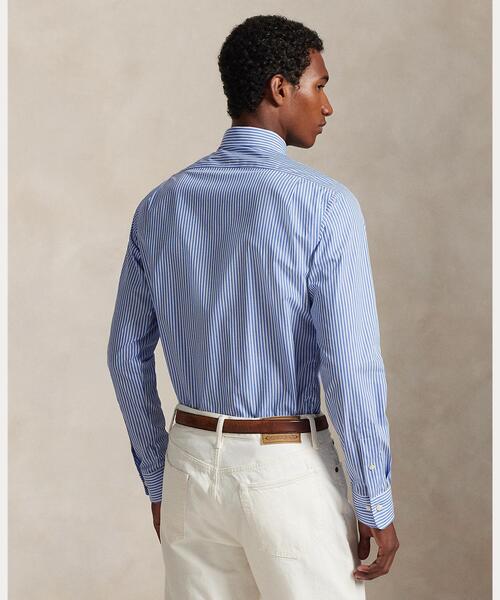 POLO RALPH LAUREN(ポロ ラルフ ローレン)の「カスタム フィット ストライプド ポプリン シャツ(シャツ/ブラウス・メンズ・ブルー・14//15 /16/17)」の4枚目の写真