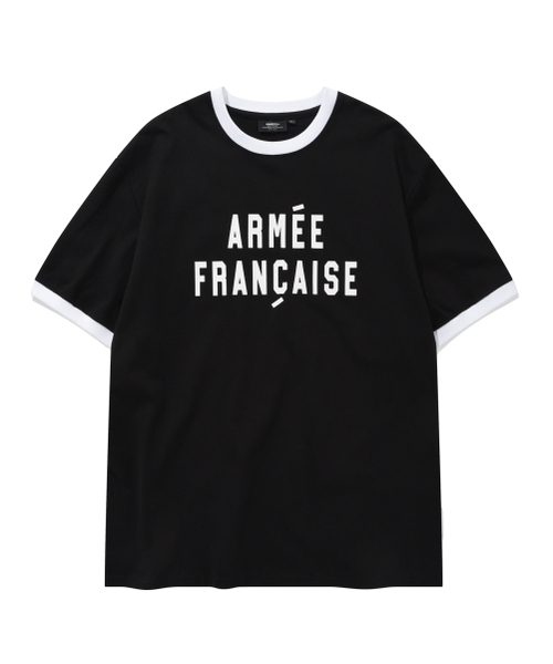 KANEITEI(カネイテイ)の「アルメフランセーズ リンガー ショートスリーブ(ブラック)(Tシャツ/カットソー・レディース・ブラック・MEDIUM/X-LARGE/LARGE/SMALL)」の1枚目の写真