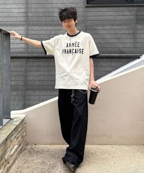 KANEITEI(カネイテイ)の「アルメフランセーズ リンガー ショートスリーブ(ブラック)(Tシャツ/カットソー・レディース・ブラック・MEDIUM/X-LARGE/LARGE/SMALL)」の2枚目の写真