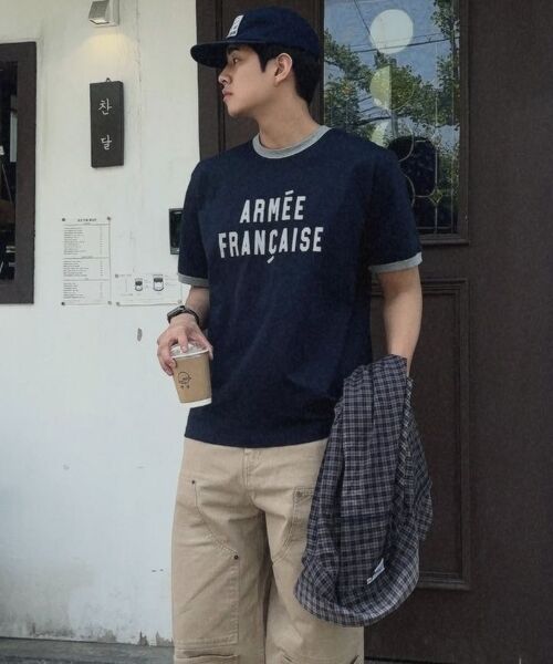 KANEITEI(カネイテイ)の「アルメフランセーズ リンガー ショートスリーブ(ブラック)(Tシャツ/カットソー・レディース・ブラック・MEDIUM/X-LARGE/LARGE/SMALL)」の3枚目の写真
