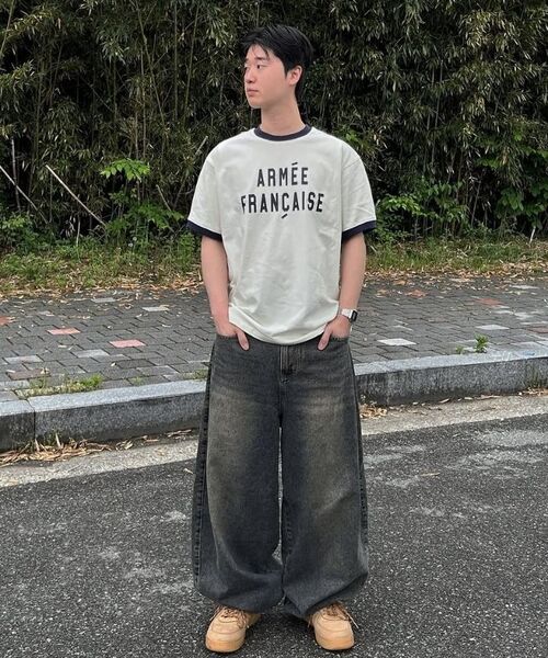 KANEITEI(カネイテイ)の「アルメフランセーズ リンガー ショートスリーブ(ブラック)(Tシャツ/カットソー・レディース・ブラック・MEDIUM/X-LARGE/LARGE/SMALL)」の4枚目の写真
