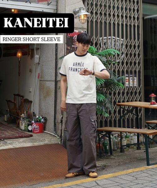 KANEITEI(カネイテイ)の「アルメフランセーズ リンガー ショートスリーブ(ブラック)(Tシャツ/カットソー・レディース・ブラック・MEDIUM/X-LARGE/LARGE/SMALL)」の6枚目の写真