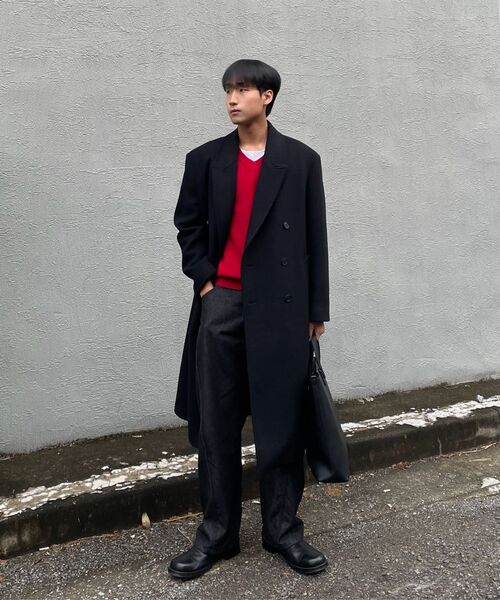ZPLISH（ジプリシュ）の「カシミヤダブルロングコートブラック（チェスターコート・メンズ・その他・MEDIUM/LARGE）」の5枚目の写真