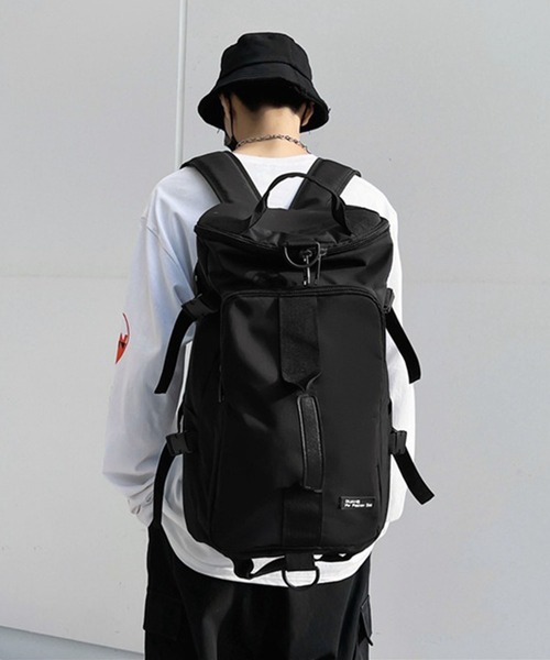WESTBOY（ウエストボーイ）の「ユニセックス 3WAY バックパック リュック 旅行用ボストンショルダーバッグ キャリーオン WO25W12BG19（ボストンバッグ・メンズ・ブラック/ホワイト・FREE）」の4枚目の写真