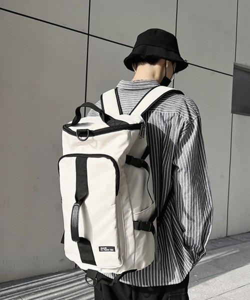 WESTBOY（ウエストボーイ）の「ユニセックス 3WAY バックパック リュック 旅行用ボストンショルダーバッグ キャリーオン WO25W12BG19（ボストンバッグ・メンズ・ブラック/ホワイト・FREE）」の8枚目の写真