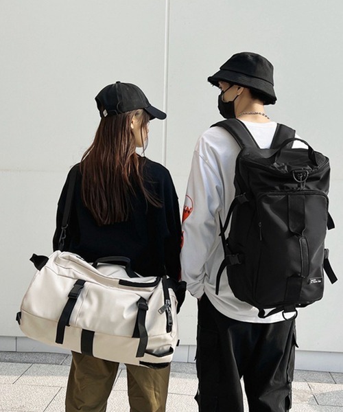 WESTBOY（ウエストボーイ）の「ユニセックス 3WAY バックパック リュック 旅行用ボストンショルダーバッグ キャリーオン WO25W12BG19（ボストンバッグ・メンズ・ブラック/ホワイト・FREE）」の11枚目の写真
