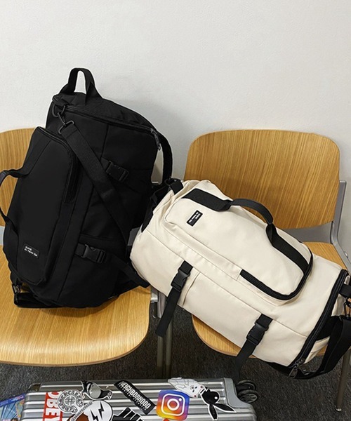 WESTBOY（ウエストボーイ）の「ユニセックス 3WAY バックパック リュック 旅行用ボストンショルダーバッグ キャリーオン WO25W12BG19（ボストンバッグ・メンズ・ブラック/ホワイト・FREE）」の13枚目の写真