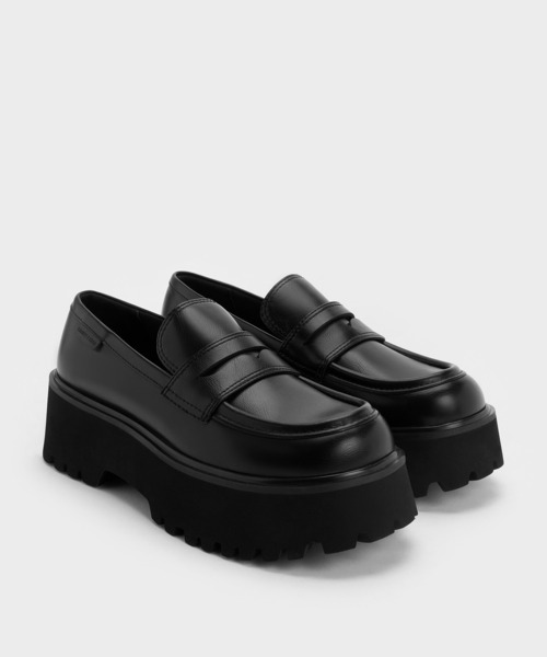 CHARLES & KEITH(チャールズ & キース)の「Eliot エリオット プラットフォームローファー(ローファー・レディース・ブラック/グレー・25.5cm/25cm/24.5cm/23.5cm/23cm/22.5cm)」の3枚目の写真