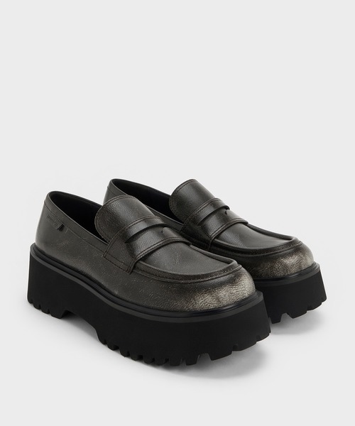 CHARLES & KEITH(チャールズ & キース)の「Eliot エリオット プラットフォームローファー(ローファー・レディース・ブラック/グレー・25.5cm/25cm/24.5cm/23.5cm/23cm/22.5cm)」の7枚目の写真