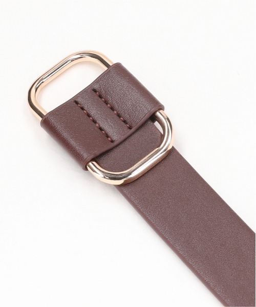 Right-on（ライトオン）の「【HONEYSUCKLE ROSE】ピンレスベルト スクエアバックル (ホールレス / フリーサイズ / マットレザー調)（ベルト・レディース・ブラウン/ブラック・フリー）」の3枚目の写真