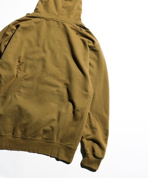 THRIFTY LOOK(スリフティールック)の「THRIFTY LOOK/スリフティールック WORN-OUT BAND HOODIE 'NIRVANA' ダメージバンドフーディ ニルヴァーナ(パーカー・メンズ・グリーン/ブラウン・XX-LARGE)」の15枚目の写真