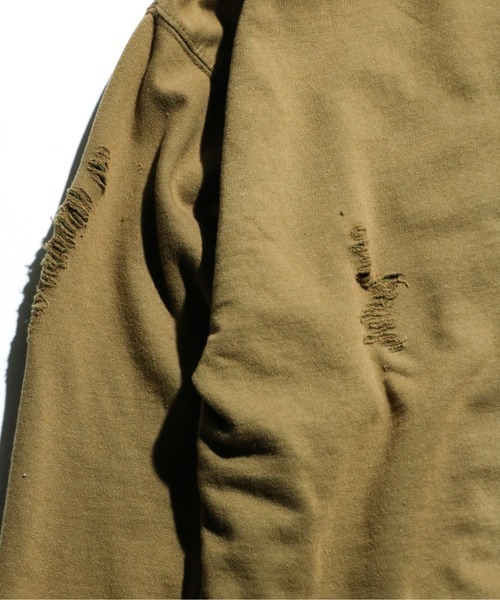 THRIFTY LOOK(スリフティールック)の「THRIFTY LOOK/スリフティールック WORN-OUT BAND HOODIE 'NIRVANA' ダメージバンドフーディ ニルヴァーナ(パーカー・メンズ・グリーン/ブラウン・XX-LARGE)」の13枚目の写真